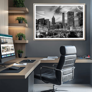 Black and White Atlanta Wall Art Canvas Print