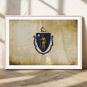Massachusetts Flag Wall Art Canvas Print