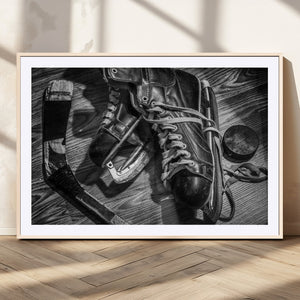Old Pair of Mens Skates Wall Art Canvas, Men Skates Wall Art