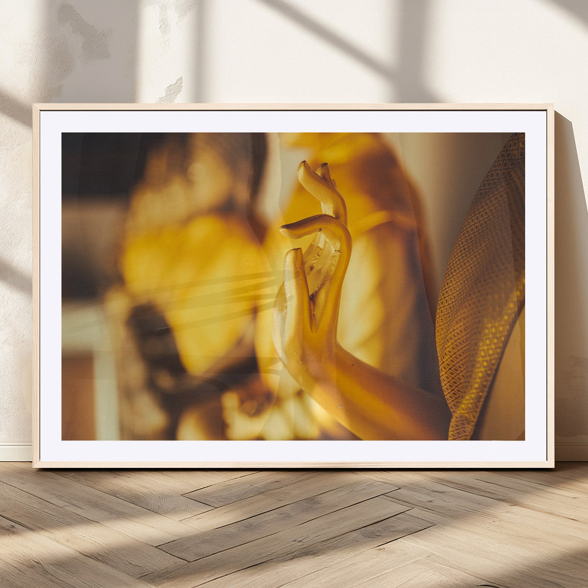 Gold Buddha Statue Hands Wall Art Canvas Print