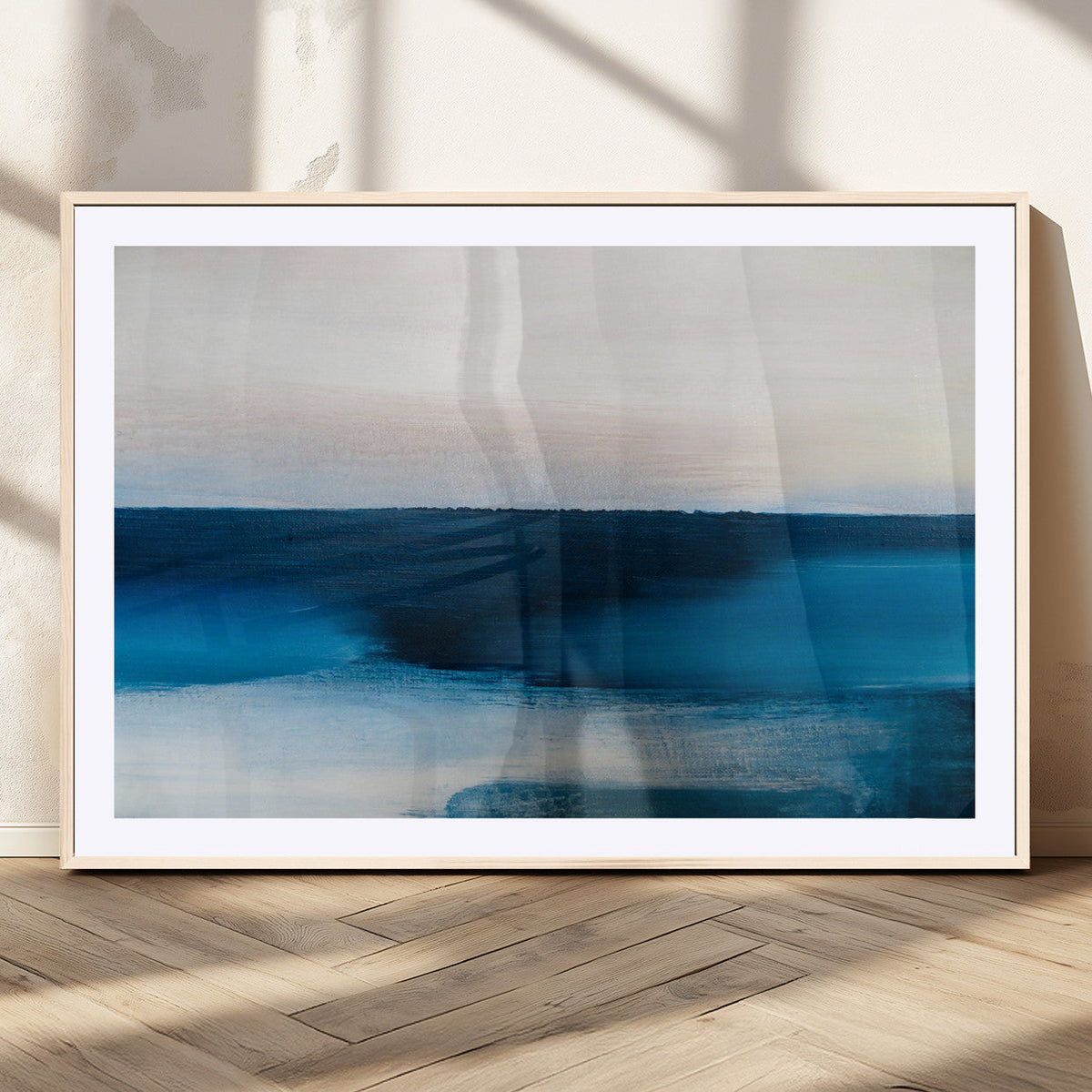 Dark Blue Abstract Wall Art Canvas Print
