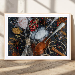 Spices and Seasonings Canvas Wall Art – Colorful Triptych