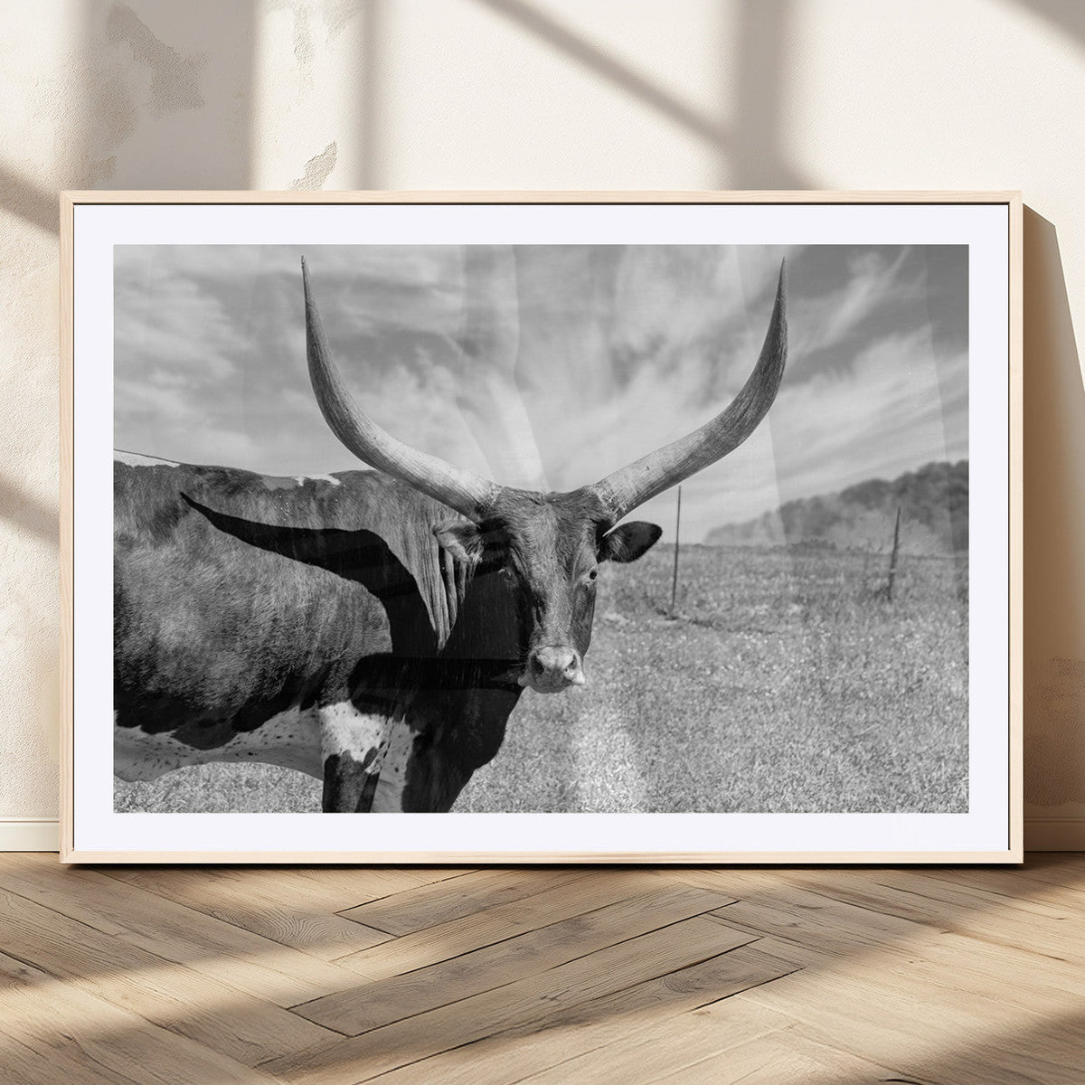 Cattle Wall Art Longhorn Cow Canvas Print