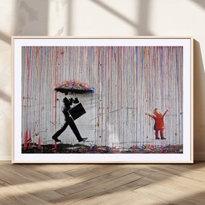 Banksy Wall Art Canvas Print, Framed Graffiti Art Picture