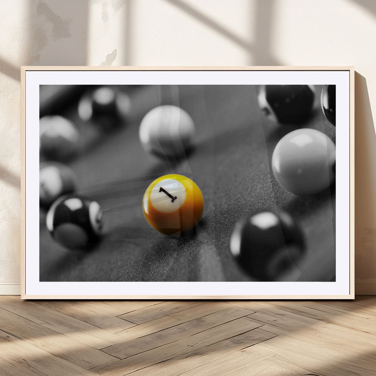 Wall Art Pool Table and Balls Canvas Print