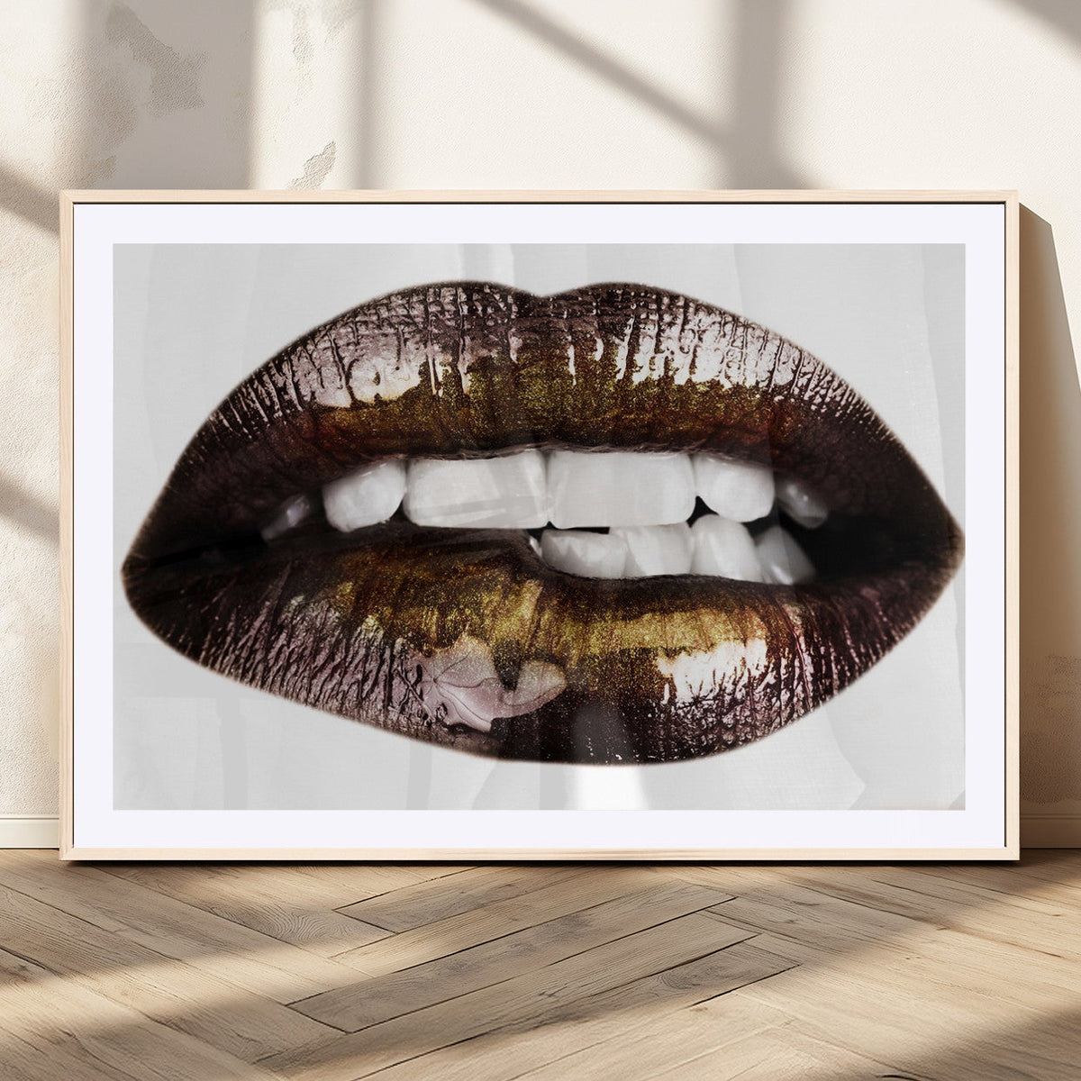 Close Up Lips Wall Art Canvas Print