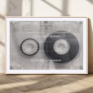 Vintage Cassette Tape Canvas Wall Art - Inspirational 'Life