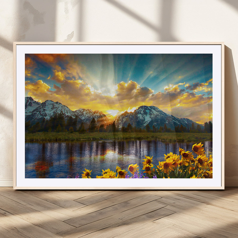 Grand Teton Park Sunrise Wall Art – Vibrant Landscape Canvas