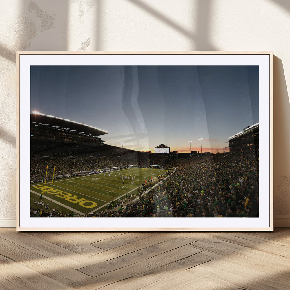 Oregon Ducks Football Team Print - Eugene Autzen Stadium