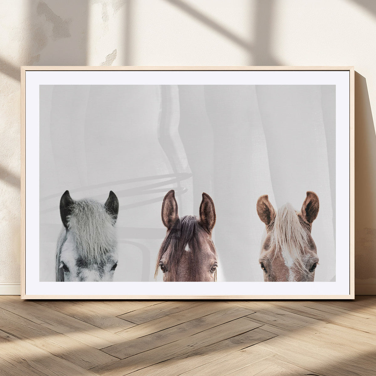 Horse Wall Art - Minimalist Horse Triptych Wall Art – Modern