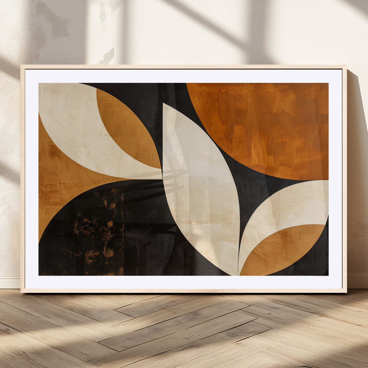Geometric Abstract Wall Art Canvas Print, Mid Century Modern