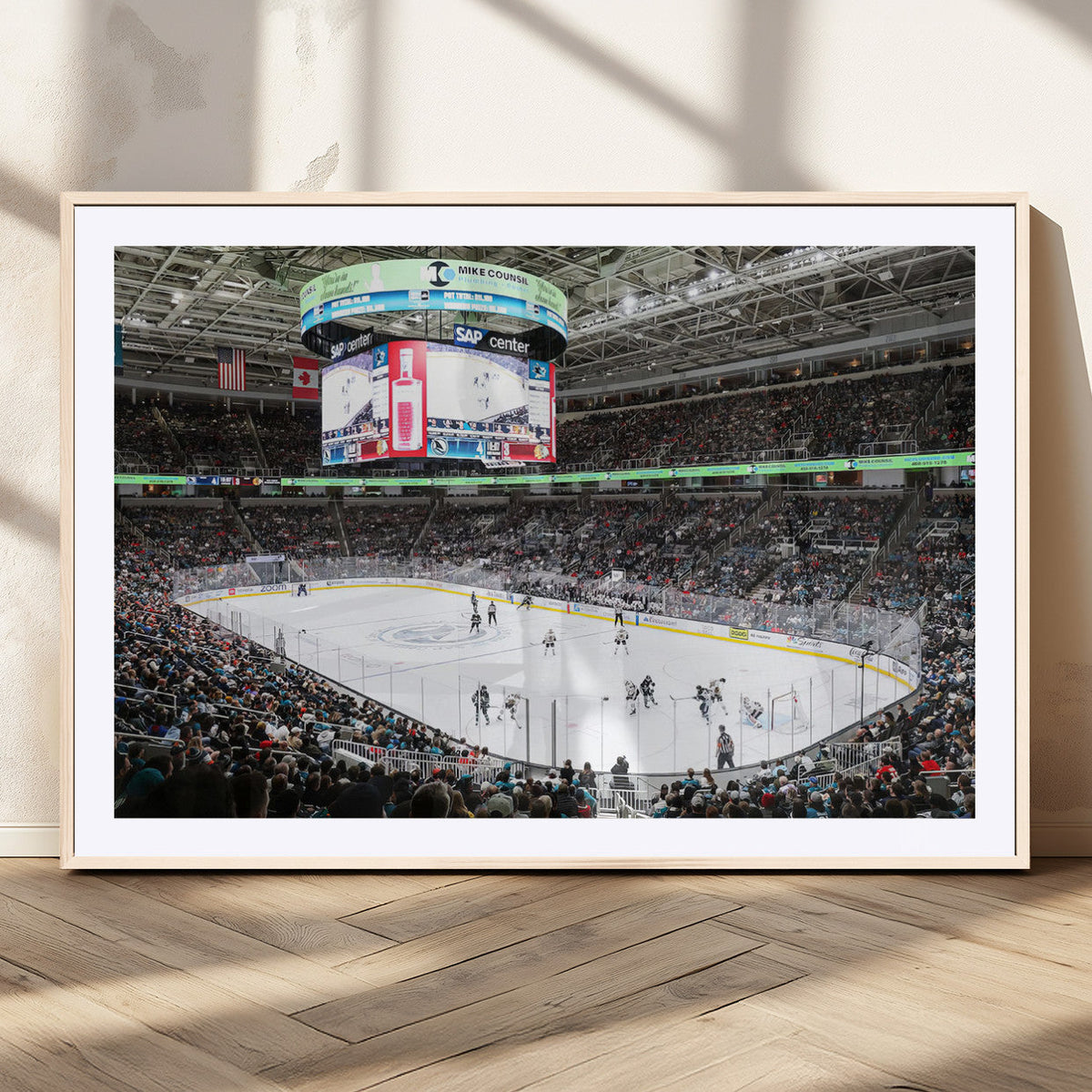 Sharks Arena Blackhawks Sharks Ice Hockey Stadium Wall Art