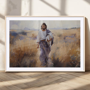 Jesus the Good Shepherd Wall Art Canvas Print - Lost Lamb