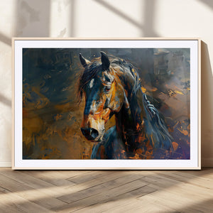 Abstract Horse Wall Art Canvas Print | Farmhouse Wall Decor