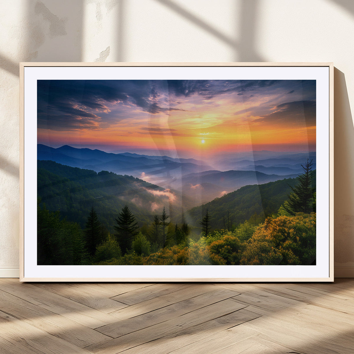 Majestic Mountain Sunrise Print | Landscape Wall Art |