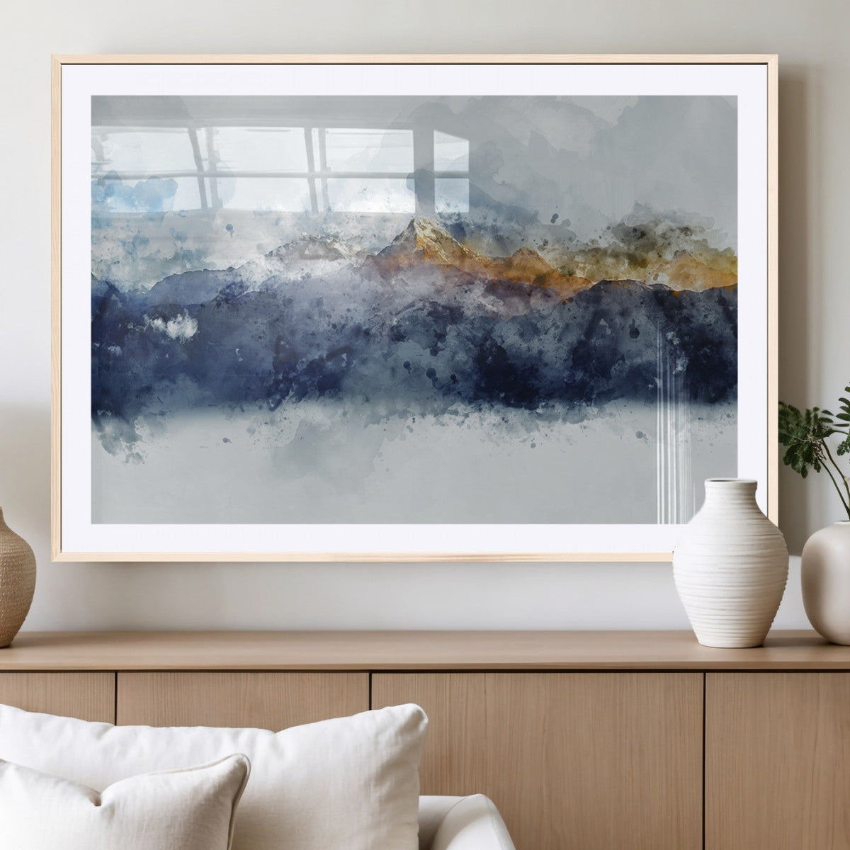Abstract Mountain Range Art Canvas Print | 3 Panel