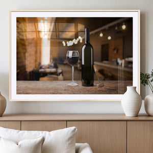 Wine and Bottle Wall Art Canvas Print