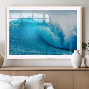 Big Ocean Surfing Wave Wall Art Canvas Print