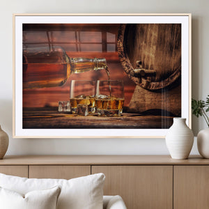 Whiskey and Cigar Canvas Wall Art | 3 Panel Bar Room Decor