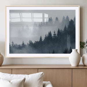 Foggy Pine Forest Wall Art Canvas Print