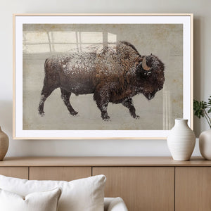 Buffalo Wall Art, Western Bison Canvas Print, Rustic Buffalo