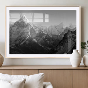 Everest Himalaya Mountain Peaks Black & White Triptych