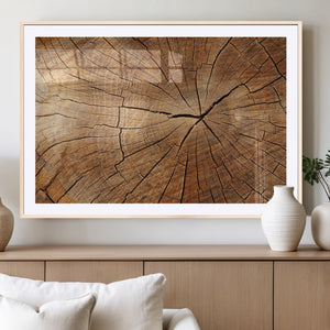Tree Ring Canvas Art, Rustic Wood Grain Wall Art, Tree Slice