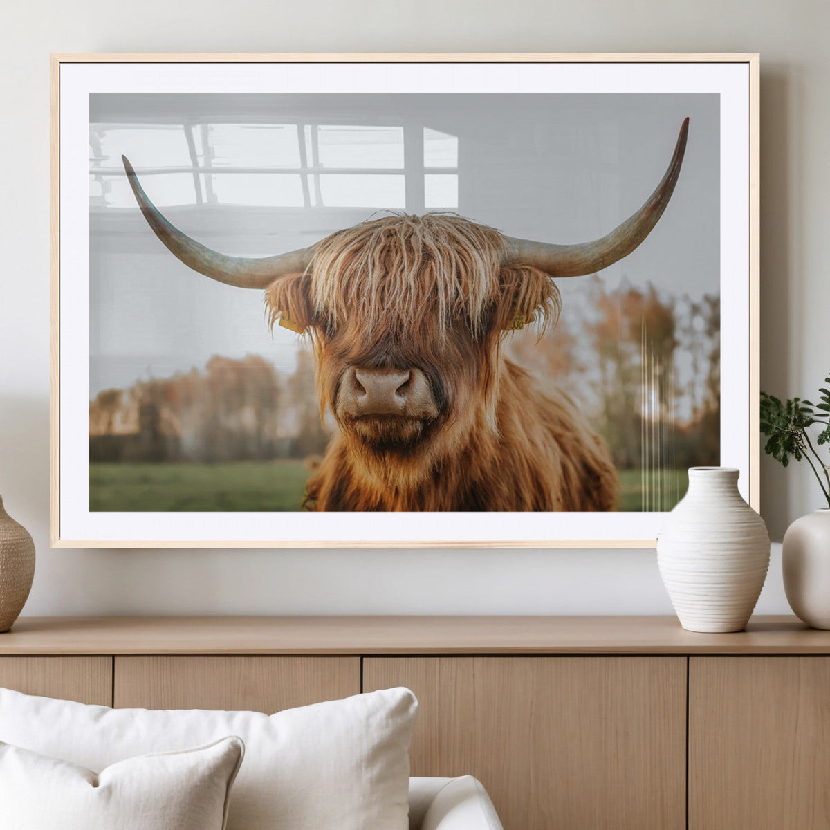 Highland Cow Animal Scottish Cattle Art Print Farmhouse Wall