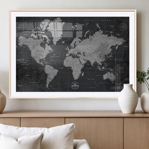 World Map Canvas Print – Detailed Map of the World Wall Art