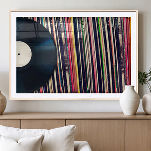 Vinyl Record and Album Collection Canvas Wall Art - Retro