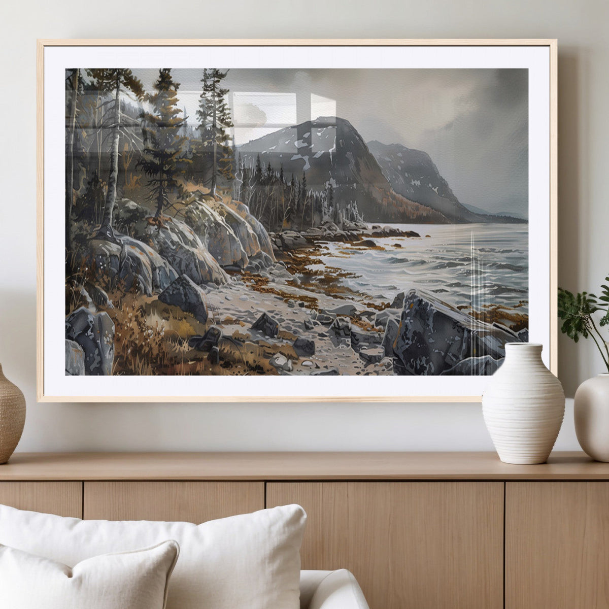 Serene Coastal View of Acadia National Park - Stunning