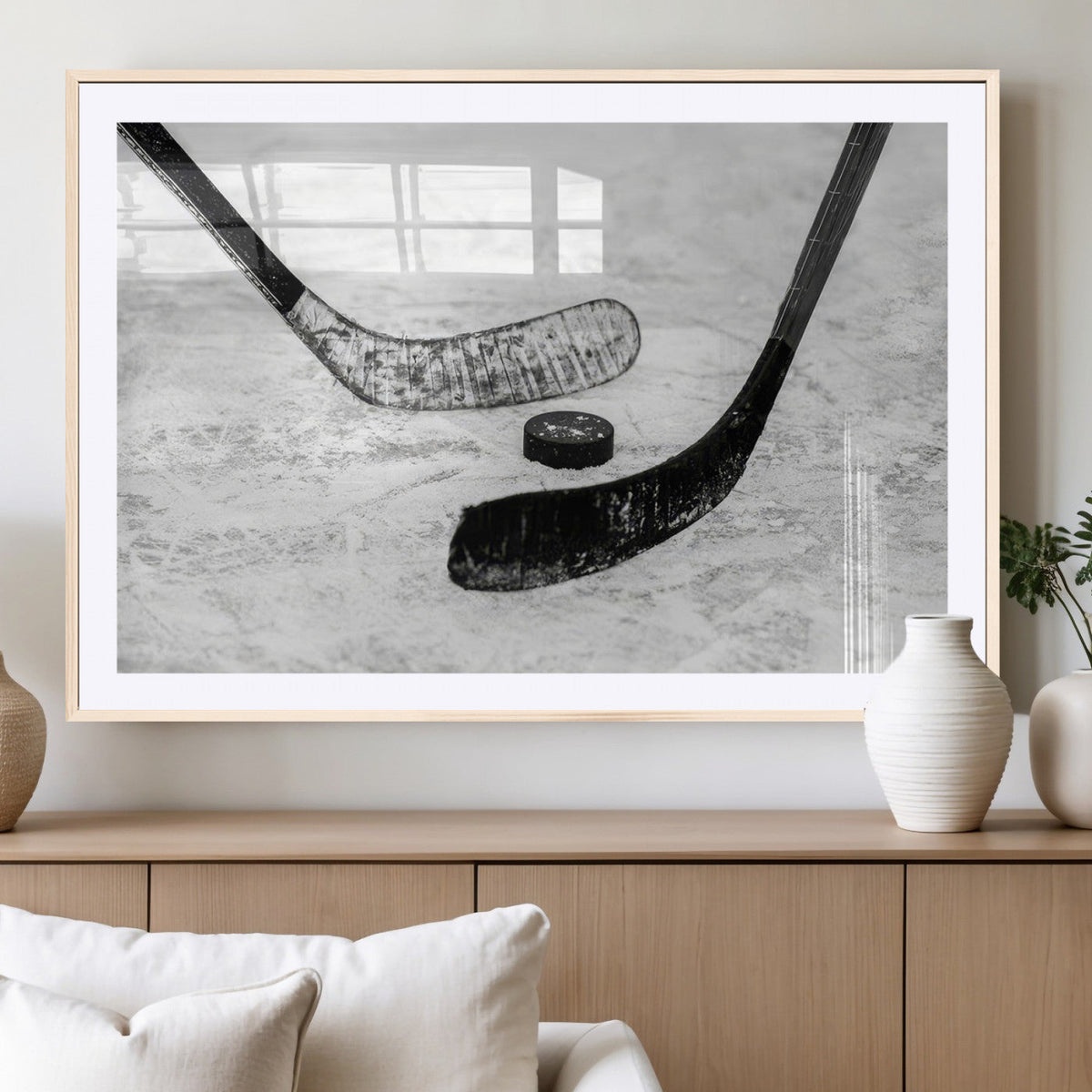 Winter Ice Hockey Sport Canvas Wall Art Print - Hockey Wall