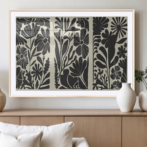 Modern Botanical Wall Art - Floral Black and White Canvas
