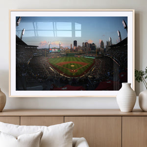PNC Park Evening Game Triple Canvas Wall Art - Pittsburgh
