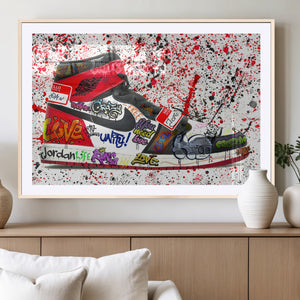 Jordan Shoes Graffiti Wall Art Canvas Print- Jordan Graffiti