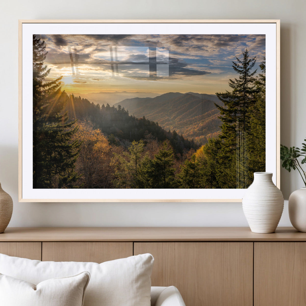 Sunrise Over the Smoky Mountains Canvas Wall Art –
