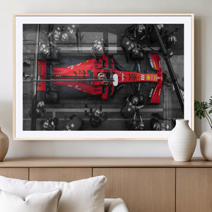Ferrari Pit Stop Canvas Wall Art – Precision and Speed