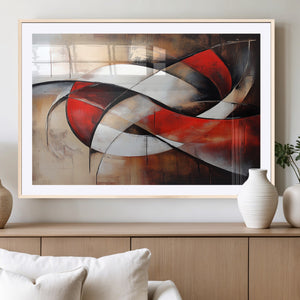 Abstract Wall Art - Modern Red and White Canvas Wall Art