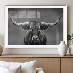 Texas Longhorn Wall Art Canvas Print – Framed Western Bull