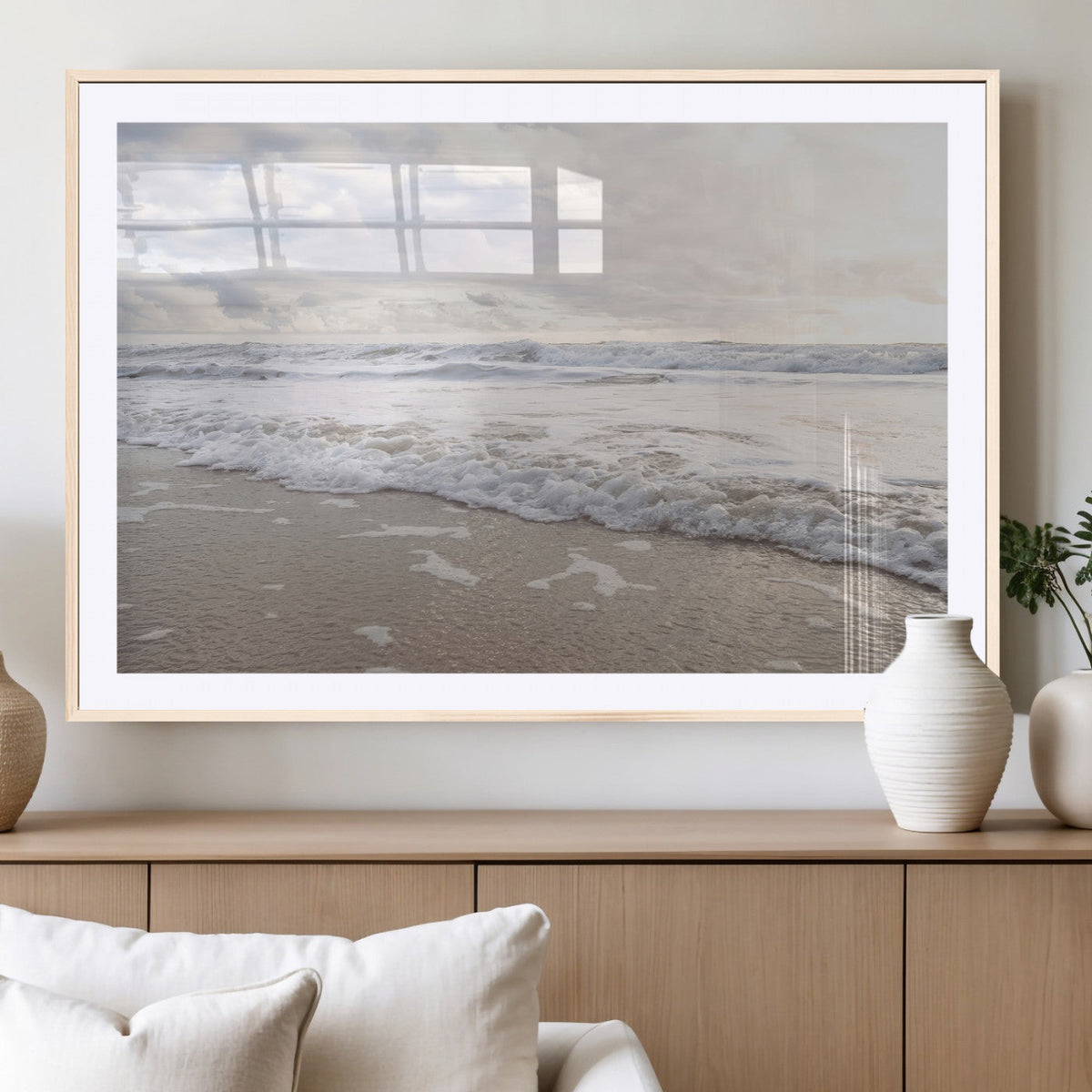 Ocean Waves Wall Art Canvas Print – Framed Coastal Shoreline