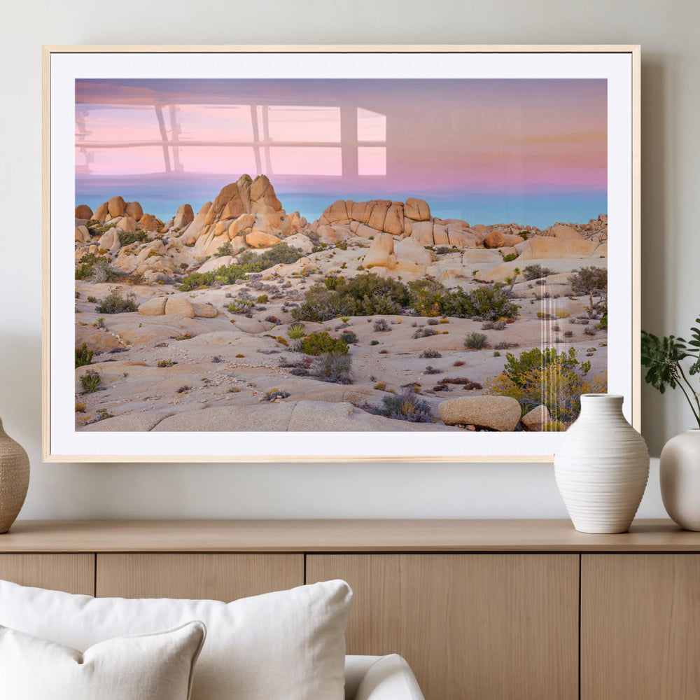 Vibrant Sunset Sky Wall Art Canvas Print – Framed Joshua