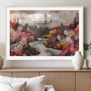 Mountain Wall Art Canvas Print – Framed Autumn Forest