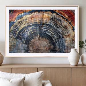 Tree Rings Wall Art Canvas Print – Framed Wood Art Picture