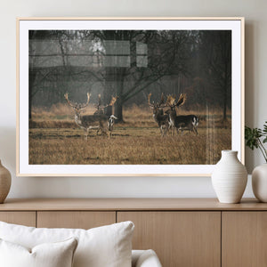 Deer Wall Art Canvas Print – Framed Rustic Wildlife Art