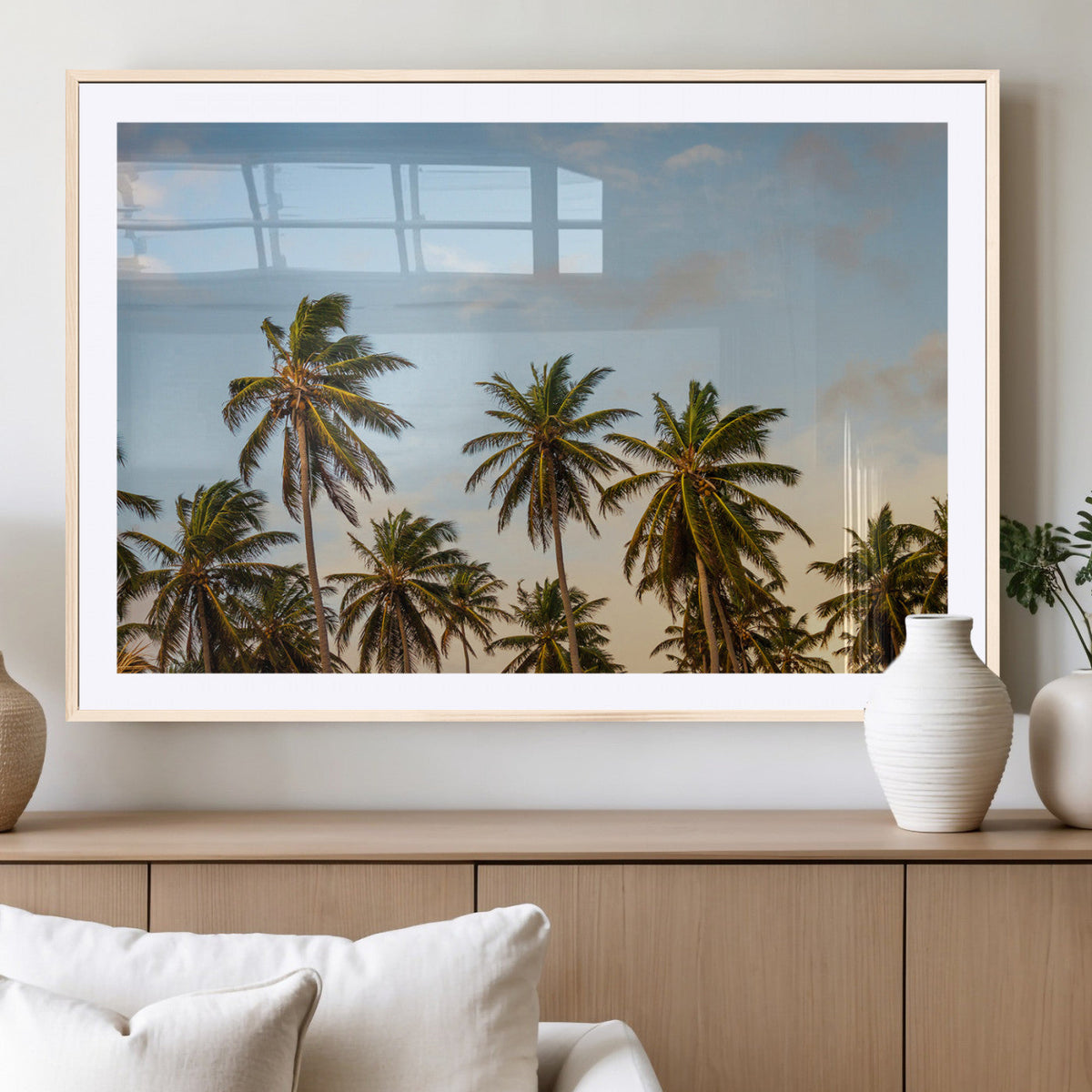 Palm Trees Wall Art Canvas Print – Framed Tropical Vibes Art