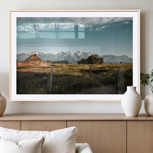 Rustic Farmhouse Wall Art Canvas Print – Framed Mountain