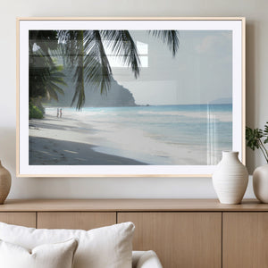 Tropical Beach Wall Art Canvas Print – Framed Serene Ocean