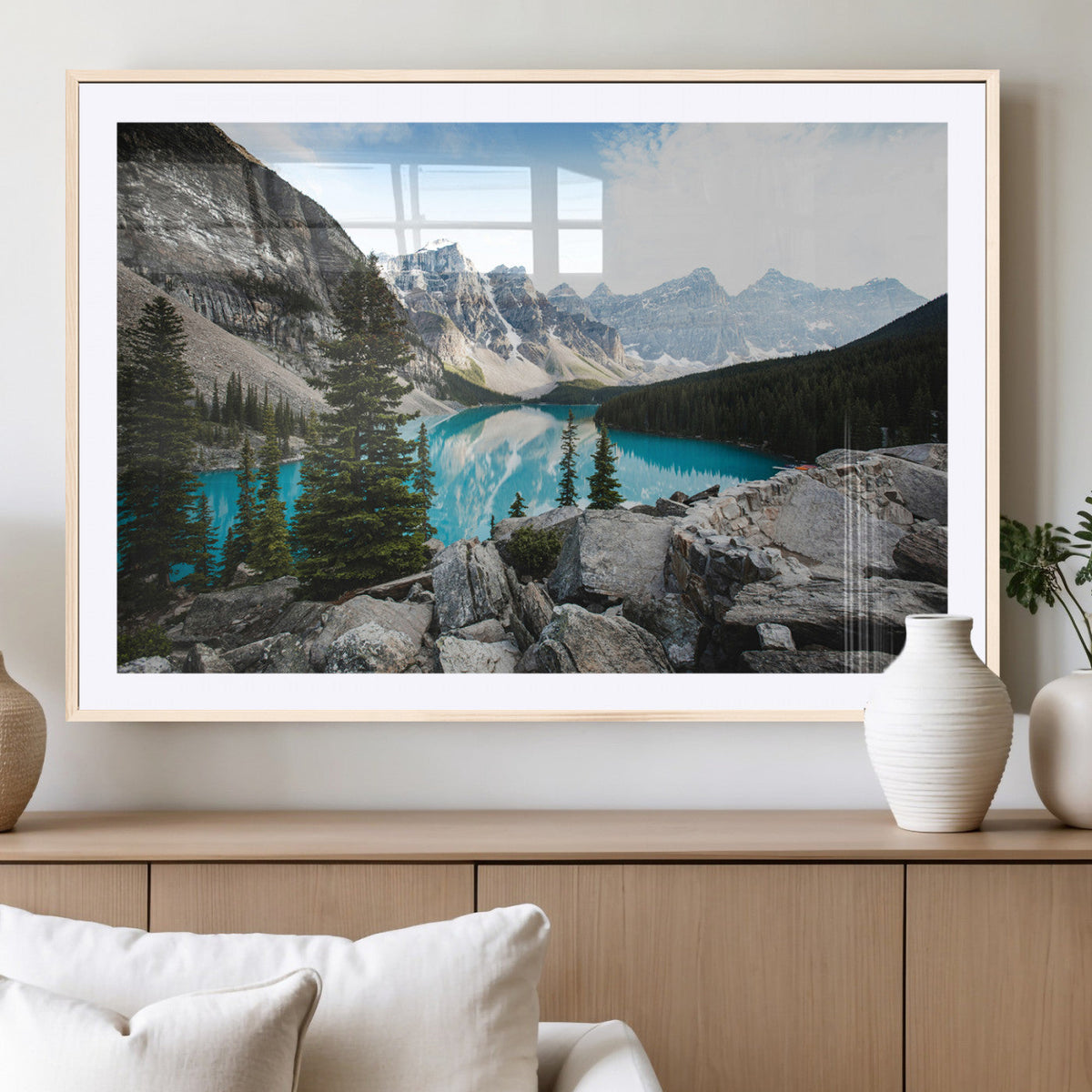 Canadian Rockies Wall Art Canvas Print – Framed Mountain
