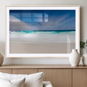 Ocean Breeze Wall Art Canvas Print, Aqua Waves and Coastal