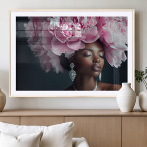 Black Beauty Petal Crown Wall Art Canvas Print – Floral